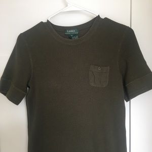 Ralph Lauren Ribbed Maxi T-shirt Dress Army Green